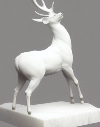 White color statue of deer