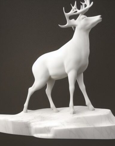 White deer statue