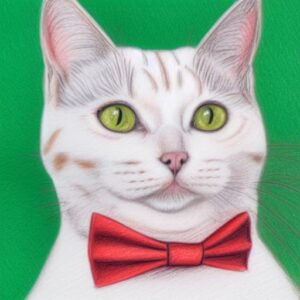 A close up of a cat wearing a small bow tie A close up of a cat wearing a small bow tie