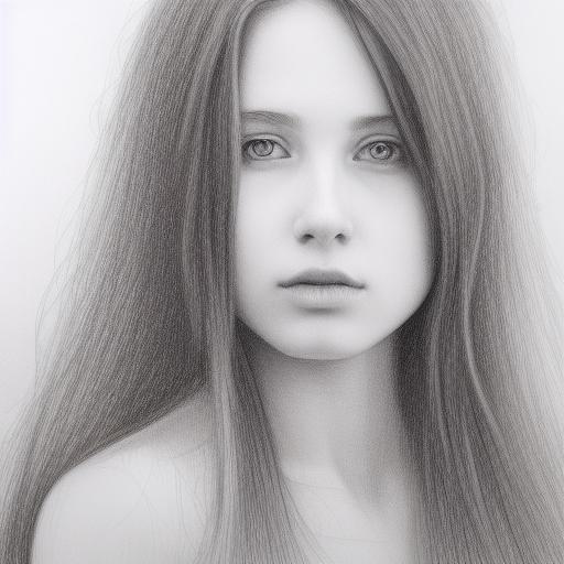 A drawing of a pretty girl with long hair