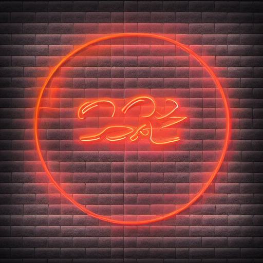A flower neon sign on a brick wall