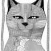A black and white drawing of a cat A black and white drawing of a cat
