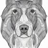 A black and white drawing of a dog A black and white drawing of a dog
