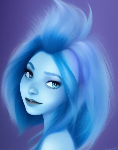 A blue hair person