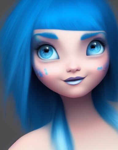 A blue hair person