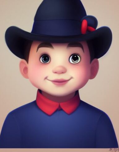 A boy with a hat
