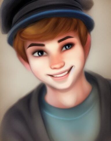 A boy with a hat