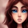 A brown hair person with big eye A brown hair person with big eye