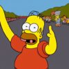 A cartoon character waving his hands A cartoon character waving his hands