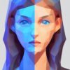 A digital painting of a woman with blue eyes A digital painting of a woman with blue eyes