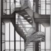 A drawing of a abstract staircases in a building A drawing of a abstract staircases in a building