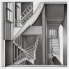 A drawing of a abstract staircases in a building A drawing of a abstract staircases in a building