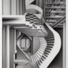 A drawing of a staircase like a maze in an architectural building A drawing of a staircase like a maze in an architectural building