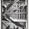 A drawing of lots of staircases in a building A drawing of lots of staircases in a building