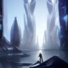 A futuristic city and human A futuristic city and human