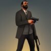 A man in a suit holding a gun A man in a suit holding a gun