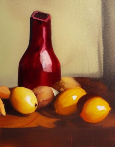 A painting of plum
