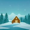 A small cabin in the middle of a snowy landscape A small cabin in the middle of a snowy landscape