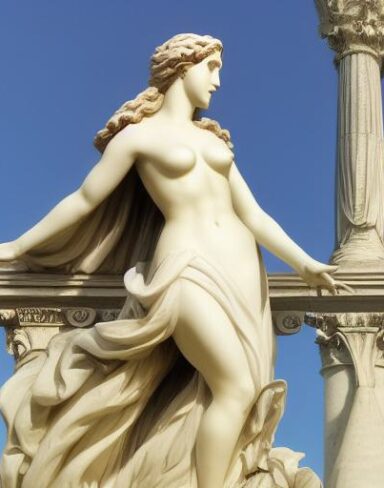 A statue of a woman