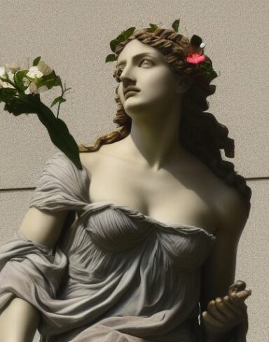 A statue of a woman