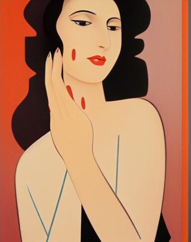 A woman painting