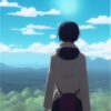 A woman standing in front of a sky A woman standing in front of a sky