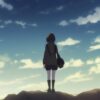 A woman standing in front of a sky A woman standing in front of a sky