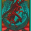 A woman that is walking with a dragon A woman that is walking with a dragon