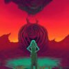 A young lady that is standing near a monsters A young lady that is standing near a monsters