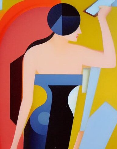 One woman painting