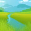River running through a grass field River running through a grass field