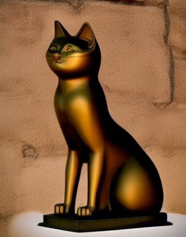 The statue of a cat