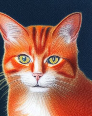 A cat by crayon