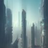 A city with tall buildings and people A city with tall buildings and people
