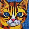 A close up of a pussycat mosaic A close up of a pussycat mosaic