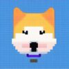 A dog with a blue background A dog with a blue background