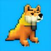 A dog with a blue background A dog with a blue background