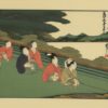 A group of people sitting on top of the grassland with trees A group of people sitting on top of the grassland with trees