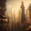 A group of tall buildings sitting in the middle of a city A group of tall buildings sitting in the middle of a city