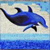 A mosaic of a dolphin swimming in the marine ocean inspired by Charles Ginner A mosaic of a dolphin swimming in the marine ocean inspired by Charles Ginner