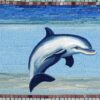 A mosaic of a dolphin swimming in the marine ocean inspired by Charles Ginner A mosaic of a dolphin swimming in the marine ocean inspired by Charles Ginner