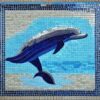 A mosaic of a dolphin swimming in the marine ocean inspired by Charles Ginner A mosaic of a dolphin swimming in the marine ocean inspired by Charles Ginner