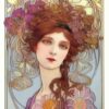 A painting of a woman with flowers in her hair A painting of a woman with flowers in her hair
