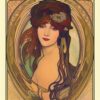 A painting of a woman with long hair A painting of a woman with long hair