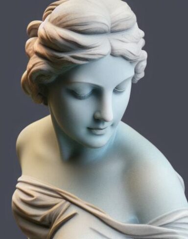 A statue of a woman