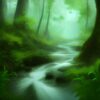 A stream running through forest A stream running through forest