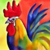 A watercolor painting of the rooster by Olga Boznańska A watercolor painting of the rooster by Olga Boznańska