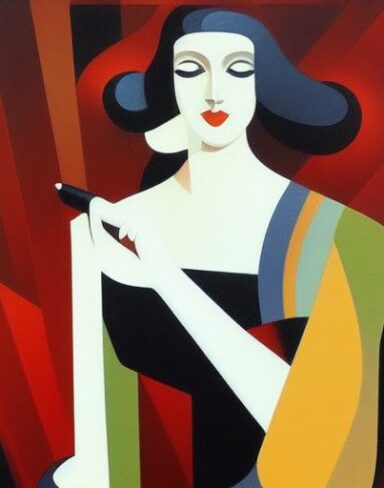 A woman painting