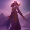 A woman standing near river with stars A woman standing near river with stars