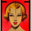 An art deco poster of a woman face An art deco poster of a woman face